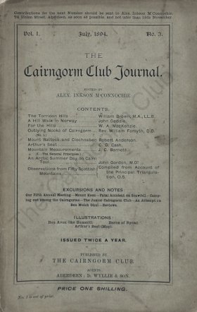 The Cairngorm Club Journal No 3 cover